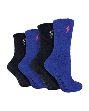 4 Pack Ladies Fleece Thermal Slipper Lounge Bed Socks for Ultimate Comfort