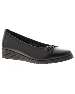 Comfisole Womens Wedge Shoes Dart Leather Slip On black