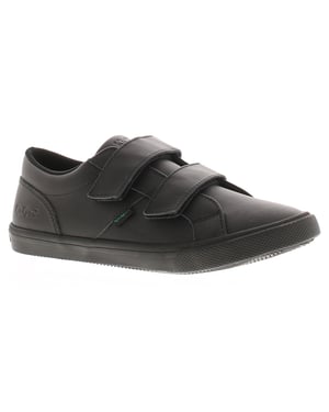 Kickers Younger Boys Shoes Trainers Kody Twin Leather Touch Fastening black
