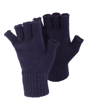 FLOSO Ladies/Womens Winter Fingerless Gloves (Navy)