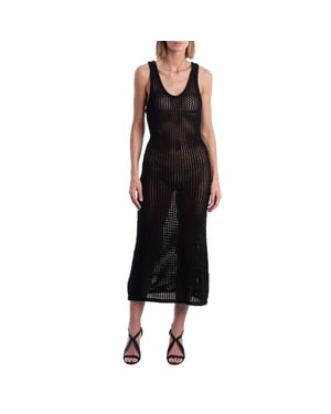 KWDR00165 Women's Crochet Openwork Long Dress