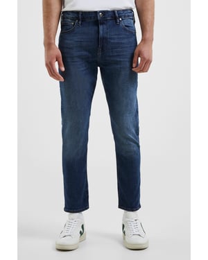 Dark Blue Cotton Slim Fit Stretch Jeans