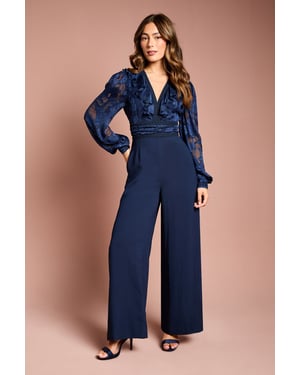 Long Sleeve V Neck 2 in 1 Jumpsuit