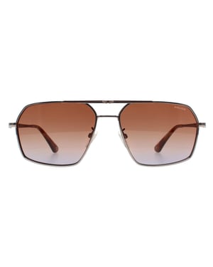 Police Aviator Mens Shiny Ruthenium Brown Gradient Blue SPLL86M Origins Classic 2