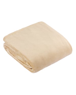 Furn Plain Harrow Fleece Throw, 140 cm x 180 cm, Cream