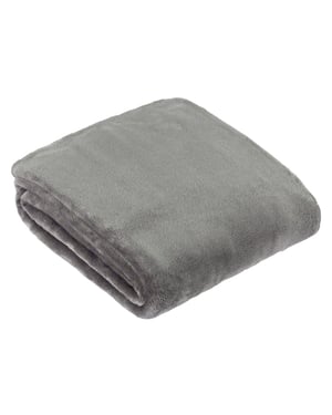 Furn Plain Harrow Fleece Throw, 140 cm x 180 cm, Grey