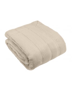 Paoletti Empress Faux Fur Throw, 130 cm x 180 cm, Cream