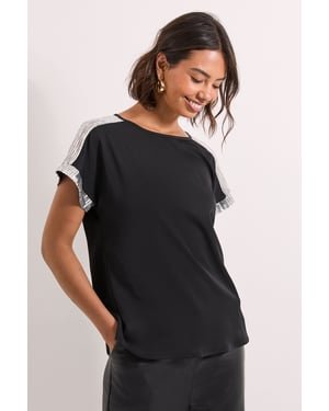 Short Sleeve T-Shirt Sequin Blouse