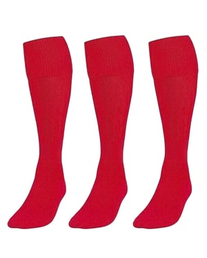 3 Pack Red Football Socks Kids