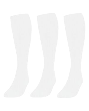3 Pack White Football Socks Kids