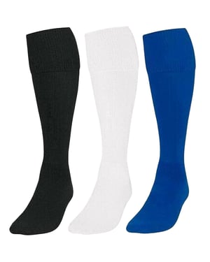3 Pack Kids Football Socks - BLK/BLU/WHT