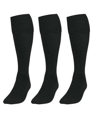 3 Pack Black Football Socks Kids