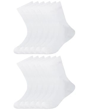 12 Pack Kids White School Socks