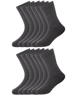 12 Pack Kids Grey School Socks