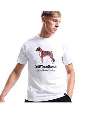One True Saxon Dawg Mens White T-Shirt