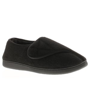 Dr Keller Mens Slippers Wide Opening Vince Touch Fastening black