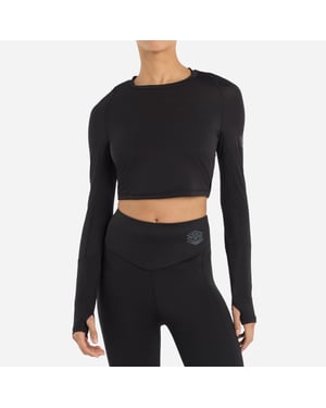 Umbro Dames/Dames Pro Trainingscrop Top Met Lange Mouwen (Zwart)