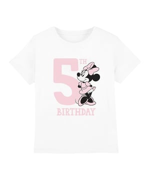 Disney Kinderen/Kinderen Minnie Mouse 5e Verjaardag T-Shirt (Wit)