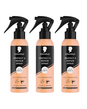 Schwarzkopf Styling Protect & Repair Spray 150ml Heat Defence Hair Care, 3 Pack