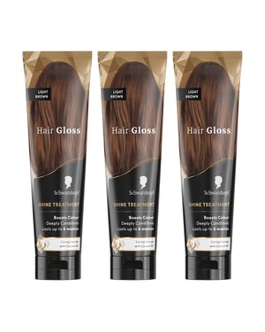 Schwarzkopf Hair Gloss Shine Treatment Light Brown 150ml, 3 Pack