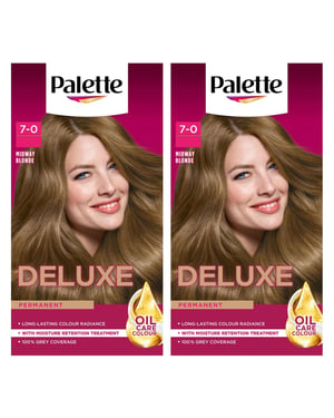 Palette Deluxe Creme Colouration 7-0 Midway Blonde Hair Dye, 2 Pack