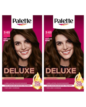 Palette Deluxe Creme Colouration 3-65 Chocolate Brown Hair Dye, 2 Pack