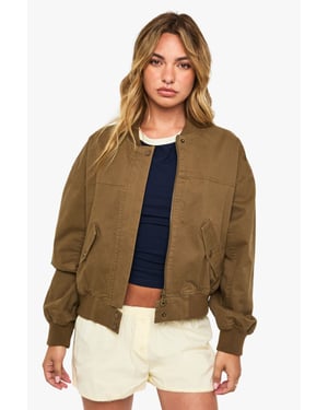 Collarless Bomber Jacket