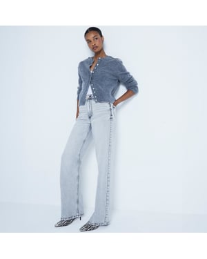 River Island Womens Straight Fit Jeans Grey Relaxed