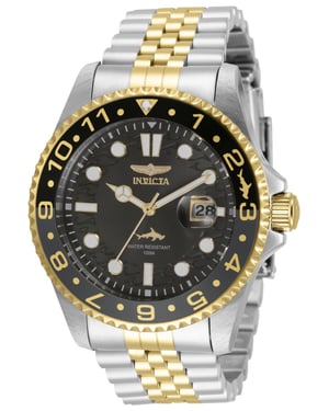 Invicta Pro Diver 35131 Heren Horloge - Quartz Uurwerk - Roestvrij Staal met zwarte Wijzerplaat - 43mm