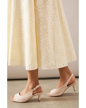 Good For The Sole: Wide Fit Evelyn Peep Toe Sling Back Heeled Sandals