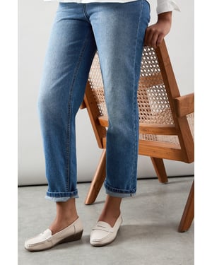 Good For The Sole: Wide Fit Niamh Leather Comfort Wedge Loafers