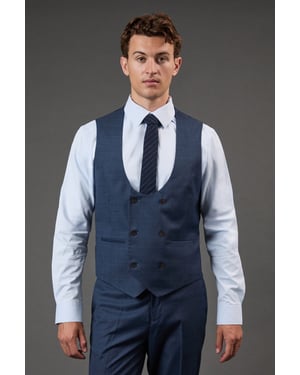 Dark Blue Brushed Waistcoat