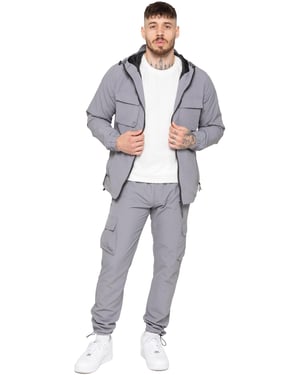 Enzo Milano Heren Poly Cargo Trainingspak Set