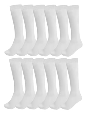 12 Pack Kids Plain Knee High Socks