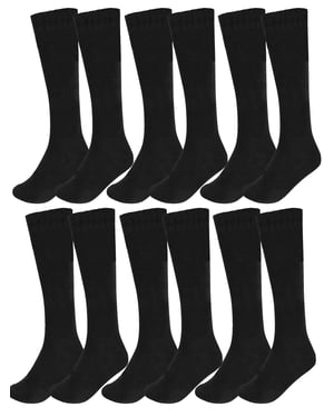 12 Pack Kids Plain Knee High Socks