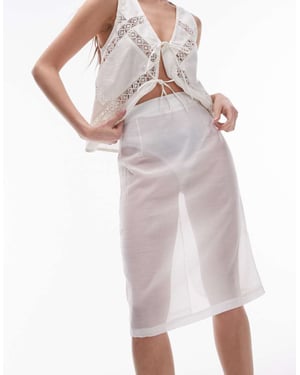 Topshop organza sheer pencil skirt