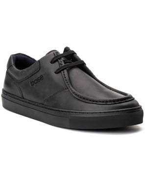 Base London Dalston Leren Heren Zwarte Mocassins Schoenen