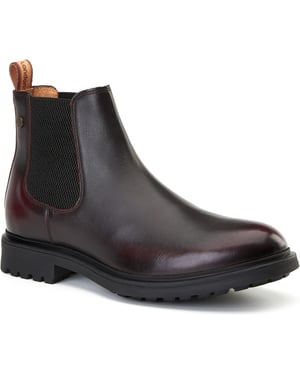 Base London Roebuck Leren Heren Bordo Boots