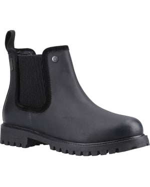 Hunter Canna Dealer Boot Leren Dames Zwarte Platte Chelsea Laarzen