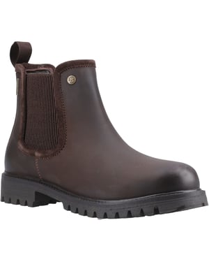 Hunter Canna Dealer Boot Leren Damesschoenen Bruine Platte Chelsea Laarzen