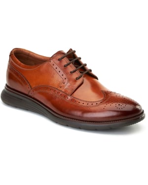 Base London Flight 25 Leren Herenbrandschoenen In Verbrande Tan Kleur