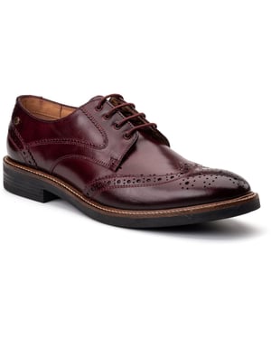 Base London York Leren Mannen Bordo Brogue Schoenen
