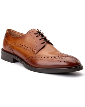 Base London Pocket Leren Heren Tan Brogue Schoenen