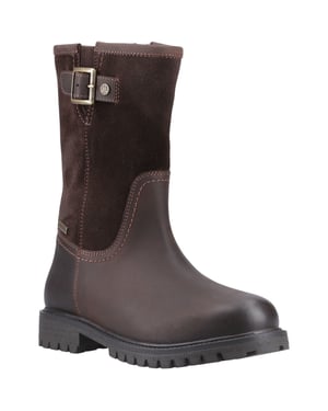 Hunter Canna Ankle Boot Dames Leren Bruine Laarzen
