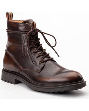 Base London Brunel Leren Herenschoenen Bruine Enkellaarsjes