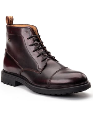 Base London Boulton Leren Heren Bordo Enkellaarzen