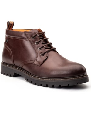 Base London Cobalt Leather Men's Brown Ankle Boots