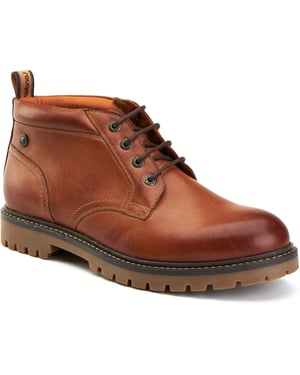 Base London Cobalt Leather Men's Tan Ankle Boots