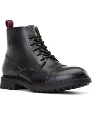 Base London Boulton Leren Heren Enkellaarzen Zwart