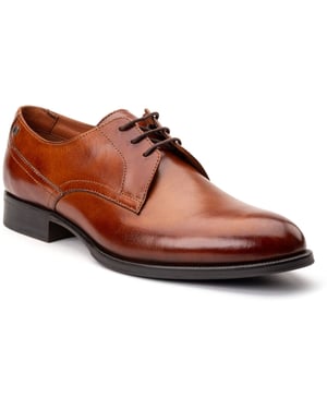 Base London Edison Leren Herenschoenen Met Veters In Verbrand Bruin
